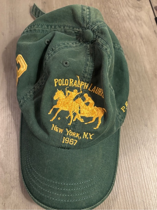 Other - Polo Ralph Lauren Green Baseball Cap with Yellow Embroidered Logo